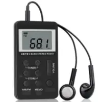  Radio Portatil Am/Fm Ultra compacta HRD-103 con auricular