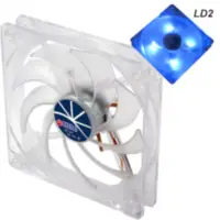 Fan 120Mm Led Azul 3Pin+Adpt 25Mm Espesor 1000Rpm Rulem Titan
