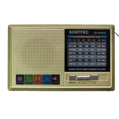 Vista lateral de Radio Am/Fm SONFTEC ST-321BTS Usb Recargable Bluetooth Mp3 Panel Solar