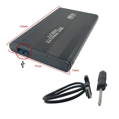 Vista lateral de Case Para Disco Duro 2,5 Pulg Sata Usb 2.0 Belsic Aluminio