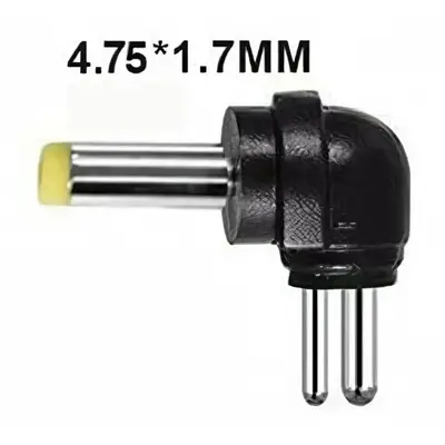 Vista lateral de Plug Hueco 4,75 X 1,7 Mm Intercambiable Macho 90 Grados Polarizado