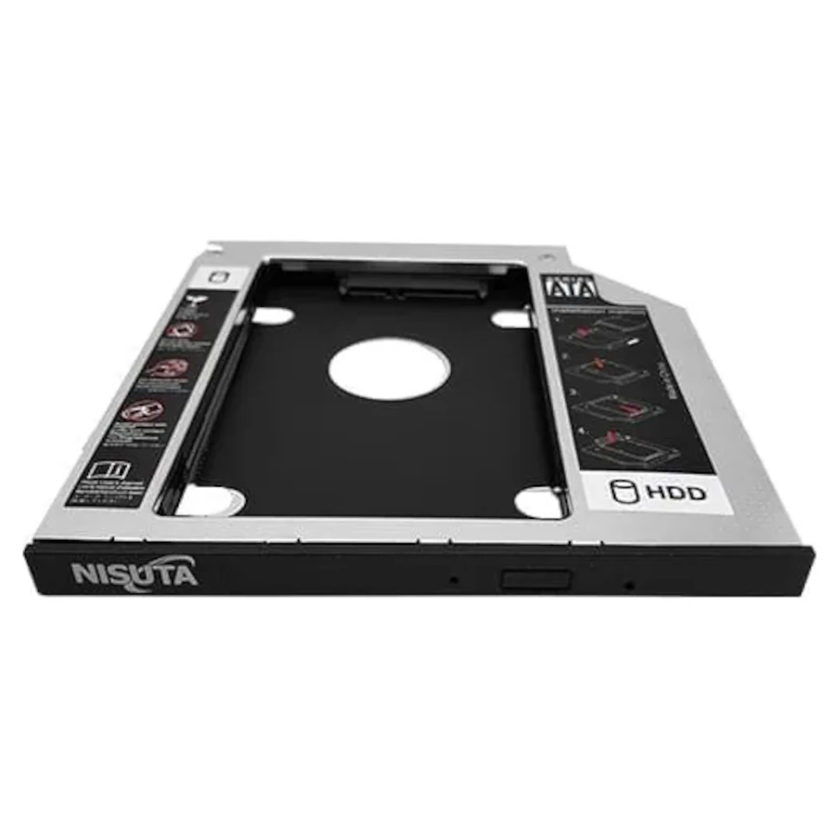 Vista lateral de Adaptador 2Do Disco Notebook Hdd Sata Ssd 9,5Mm Espesor Para Windows