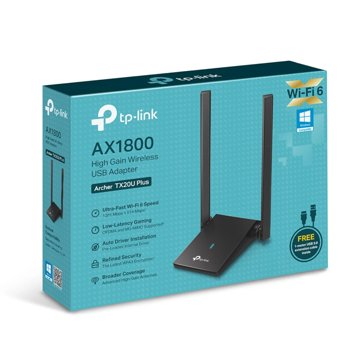 Miniatura 3 de Adaptadores USB a WIFI marca TP-Link modelo ARCHER TX20U PLUS AX1800 WIFI6