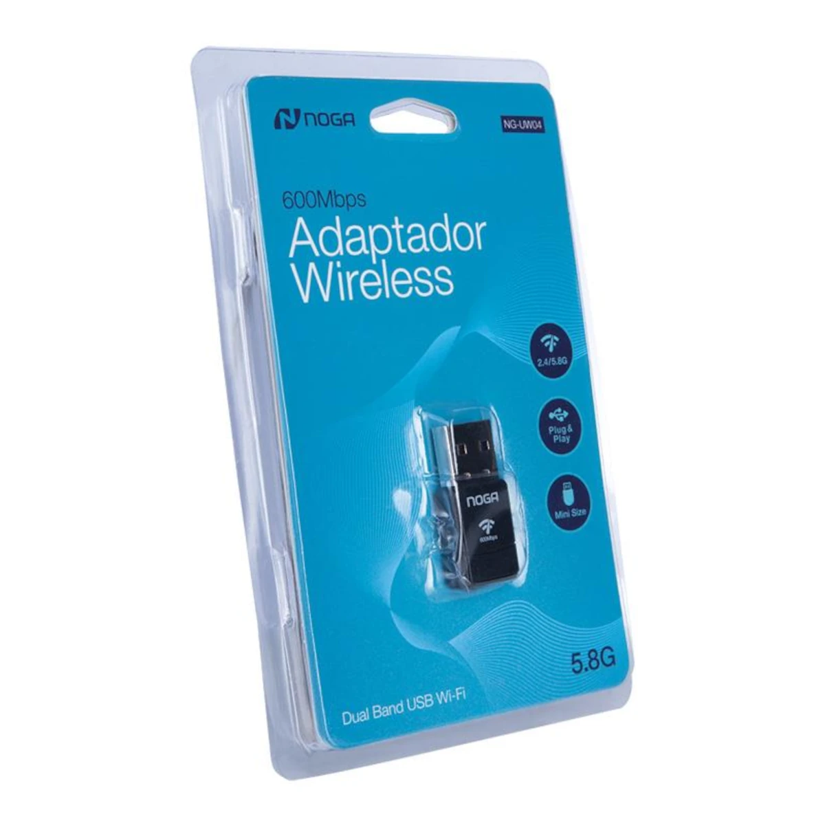 Detalles accesorios de Adaptador Wifi Usb Dual Band Noga Ng_Uw04 600Mbps