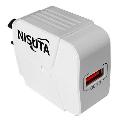 CARGADOR CELULAR CARGA RAPIDA USB-A S/ CABLE NISUTA NS-FU53UQ