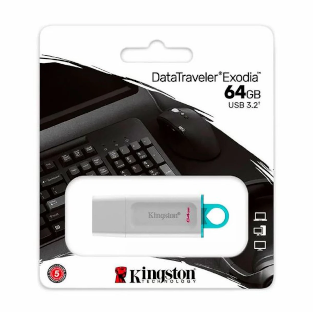 Detalles accesorios de Pendrive 64Gb Usb 3.2 Kingston Dtx Exodia Blanco