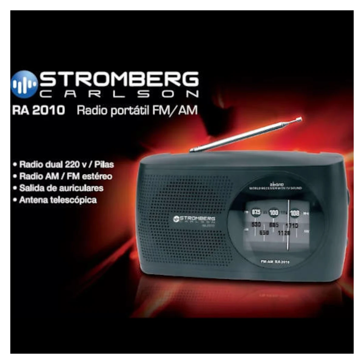 Vista lateral de Radio Am/Fm 220V Y Pilas Stromberg Ra-2010