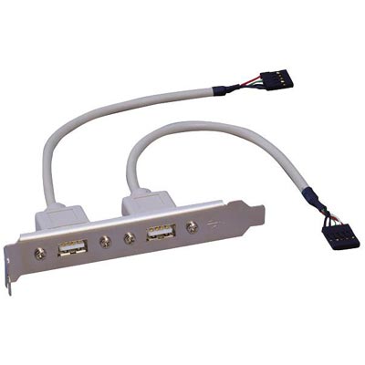PLACA SLOT TRASERO USB 2.0 CON 2 SALIDAS CONECTOR x 2