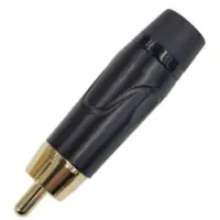 Conector Ficha Rca Macho Metal Alta Calidad Aro Negro