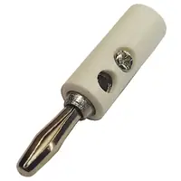 Ficha Banana Plug Macho Con Tornillo Blanco