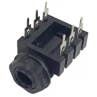 Conector Ficha Estereo Jack 6,5 Hembra Plastico P/ Circuito C/Corte Rosca Conector Ficha Estereo Jack 6,5 Hembra Plastico P/ Circuito C/Corte Rosca
