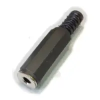 Conector Ficha Miniplug 3,5 Jack Hembra Estereo Plastico Negro
