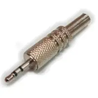 Conector Ficha Miniplug 2,5 Macho Estereo Metal Plata