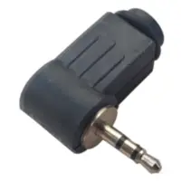 Conector Ficha Miniplug 2,5 Macho Estereo Plastico 90 Grados Negro Conector Ficha Miniplug 2,5 Macho Estereo Plastico 90 Grados Negro