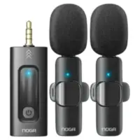 Microfono Corbatero Inalambrico Doble Con Ficha Miniplug 3,5Mm Noga Microfono Corbatero Inalambrico Doble Con Ficha Miniplug 3,5Mm Noga