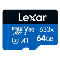 Memoria micro SD 64GB Lexar CL10 633x SDXC UHS-I c/adaptador Memoria micro SD 64GB Lexar CL10 633x SDXC UHS-I c/adaptador