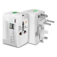 Adaptador Enchufe Universal Viajero Usa Europa Asia Con cargador USB A Adaptador Enchufe Universal Viajero Usa Europa Asia Con cargador USB A