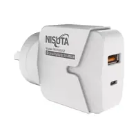Cargador 20W Usb-C Pd + Usb-A Qc Carga Rapida Nisuta