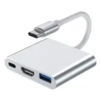 Hub Usb C 3.0 3 Puertos 1Xhdmi / 1Xusb-A / 1Xusb-C PD