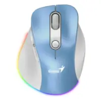 Mouse Bluetooth Inalambrico Genius 2,4 Ghz + BT Ergo 9000S PRO Celeste