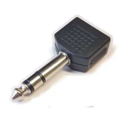 Adaptador Plug 6,5 Estereo Macho A 2 Miniplug 3,5 Estereo Hembra