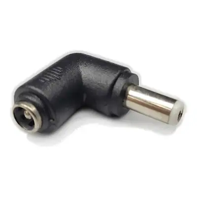 Adaptador Dc Hueco 5,5 X 2,1 Mm Hembra A 5,5 X 2,5 Mm Macho 90 Grados