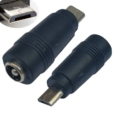 Detalles accesorios de Adaptador Dc Hueco 5,5 X 2,5 Mm Hembra A Micro-Usb