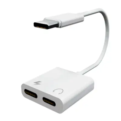 Adaptador Audio Usb-C Macho A 2 Usb-C Hembra (Auricular + Carga)