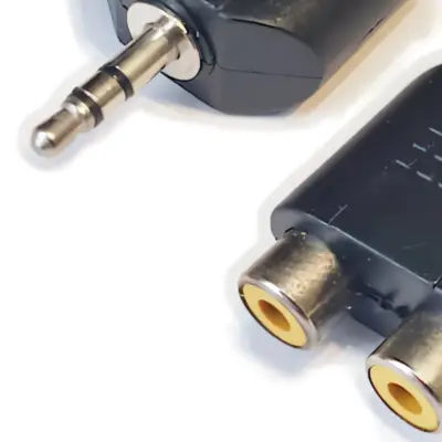 Detalles accesorios de Adaptador Miniplug 3,5 Estereo Macho A 2 Rca Hemb