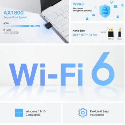 Detalles accesorios de Adaptador Wifi Usb Dual Band Tp-Link Archer Tx20U Nano Ax1800 Wifi6