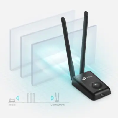 Detalles accesorios de Adaptador Wifi Usb 300Mbps 2Ant 3Dbi Tp-Link Tl-Wn8200Nd