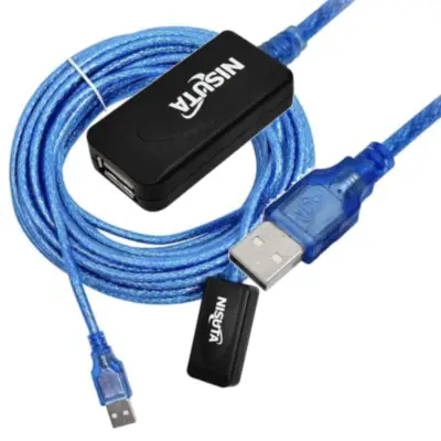 Detalles accesorios de Cable Usb 2.0 A/A Macho-Hembra Extension 10 Mts Amplificado Nisuta