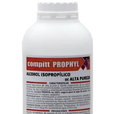 Detalles accesorios de Alcohol Isopropilico Compitt Prophyl X 1000 cc Botella