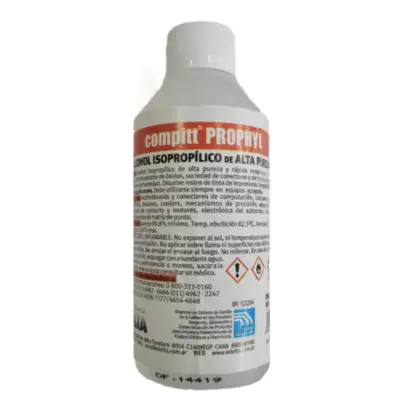 Alcohol Isopropilico Compitt Prophyl X 250 Cc Botella