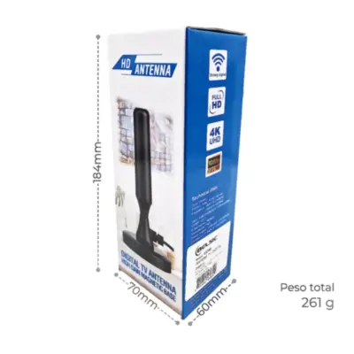 Vista lateral de Antena Interior De Tv Digital TDA Full HD BELSIC 43796