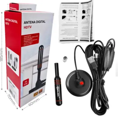 Vista lateral de Antena Interior De Tv Digital TDA Full HD BELSIC