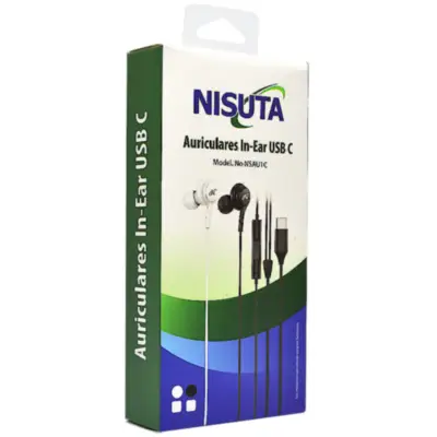 Detalles accesorios de Auricular C/Mic P/Celular Con Conector Tipo C NISUTA Blanco