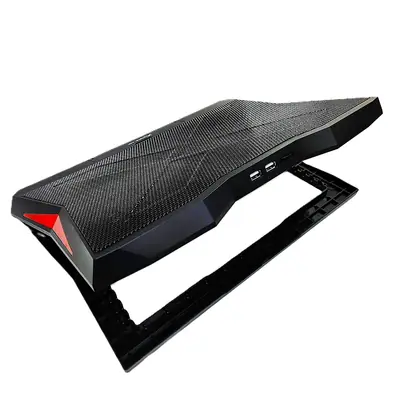 Vista lateral de Base Para Notebook Gamer 6 Ventiladores Led Rojo XtrikeMe FN-811