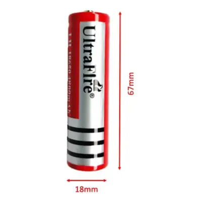 Vista lateral de Pila 18650 Recargable 4200Mah Ultrafire Li-Ion