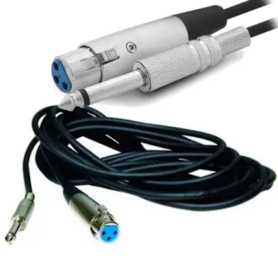Vista lateral de Cable 3 Pines Xlr Canon A Plug 6,5Mm 1,8 Mts Balanceado