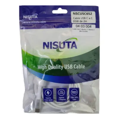 Detalles accesorios de Cable Usb C Macho / C Macho 2 Mts Pd 65W