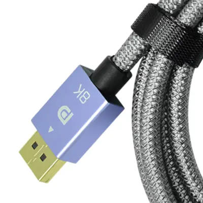 Vista lateral de Cable Displayport Macho-Macho 1,5 m 1.4v 240Hz y 8K 60Hz