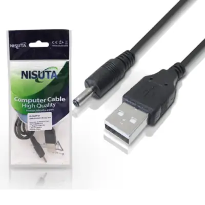 Detalles accesorios de Cable Usb A Macho / Plug Dc 3,5 X 1,35Mm Largo 1 M Nisuta