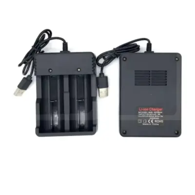 Detalles accesorios de Cargador Para 2 Pilas 18650 Usb