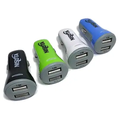 Vista lateral de Cargador Para Auto 12/24V Usb 5V 2,1A 2 Salid V/Colores