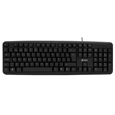 Vista lateral de Teclado + Mouse Usb Teros TE-4062N Espanol Negro