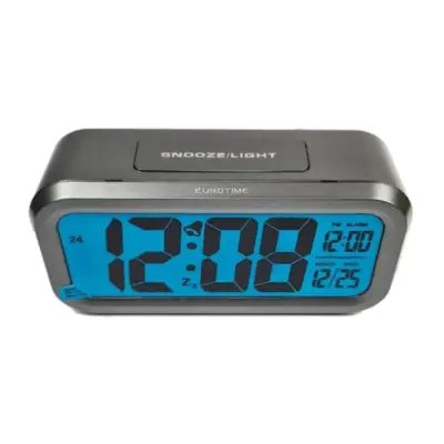 Reloj Despertador Eurotime 610.23 Plateado con fecha Y temperatura