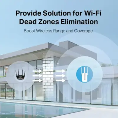 Vista lateral de Extensor Repetidor Wifi 300 Mbps Mercusys MW300RE