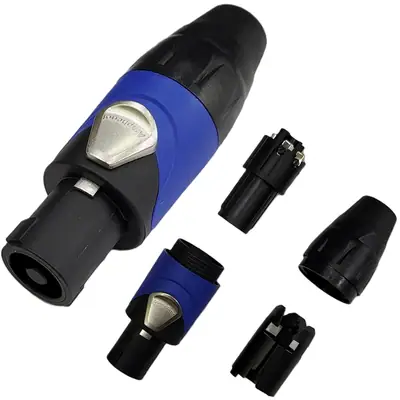 Detalles accesorios de Ficha SpeakOn 4 Contactos Macho a Cable Recto