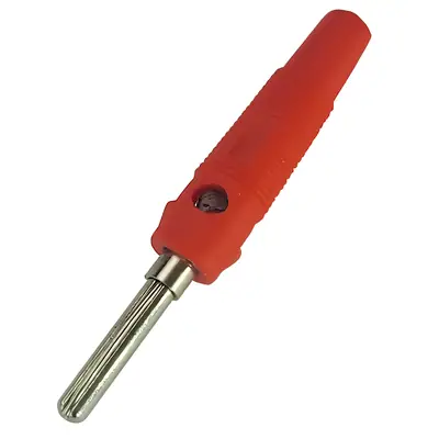 Ficha Banana Plug Macho Con Tornillo Ban-Tg Rojo
